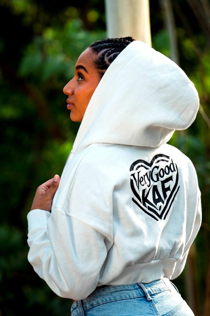 Hoodie Blanc · Back Logo VERYGOODKAF